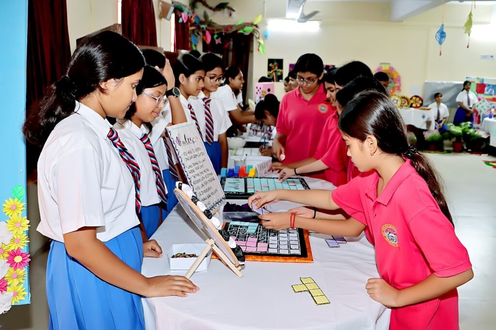 BBV students solving puzzles