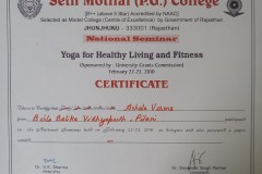 Mrs. Achala Verma_ National Seminar on Yoga for Healthy Living and Fitness 2010