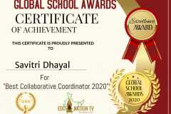 Best Collaborative Coordinator by Global Schools Awards