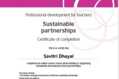 British Council certificate - Sustainable partnerships