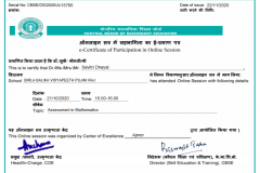 CBSE Certificate - Assessment in Mathematics